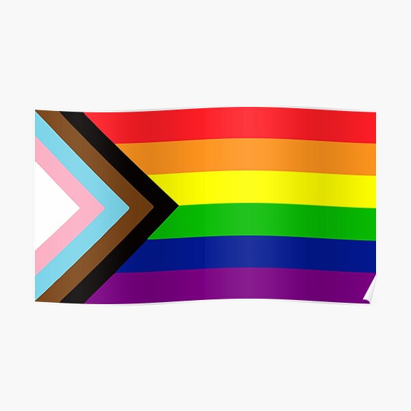 Progress Gay Pride Flag| Gay Pride Shirt| LGBT Rainbow Tee | New Pride Flag Poster