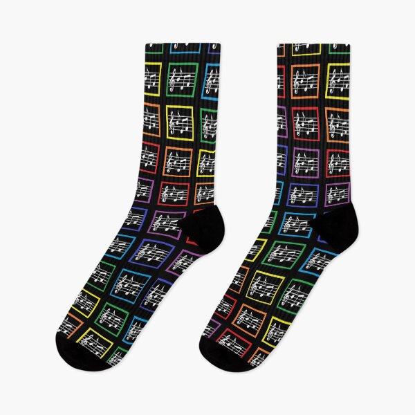 Item preview, Rainbow Framed Musical Squares Black  designed and sold by lornakay.