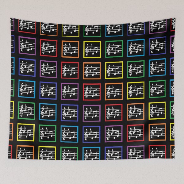 Item preview, Rainbow Framed Musical Squares Black  designed and sold by lornakay.
