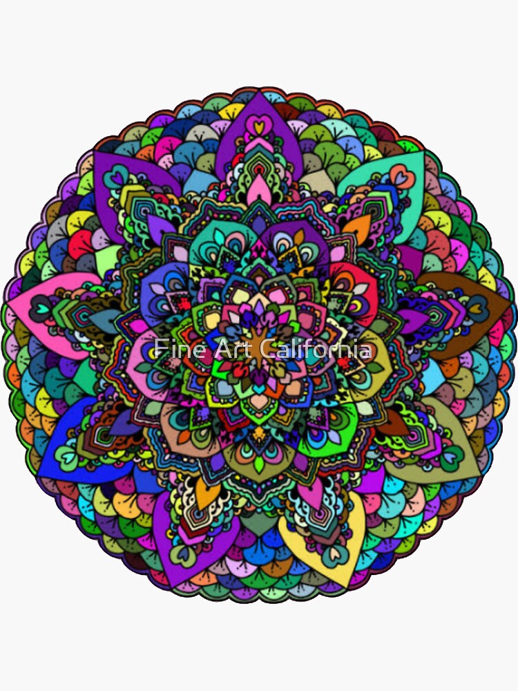 "giant mixed colour mandala sticker" Sticker by sourav1993 Redbubble