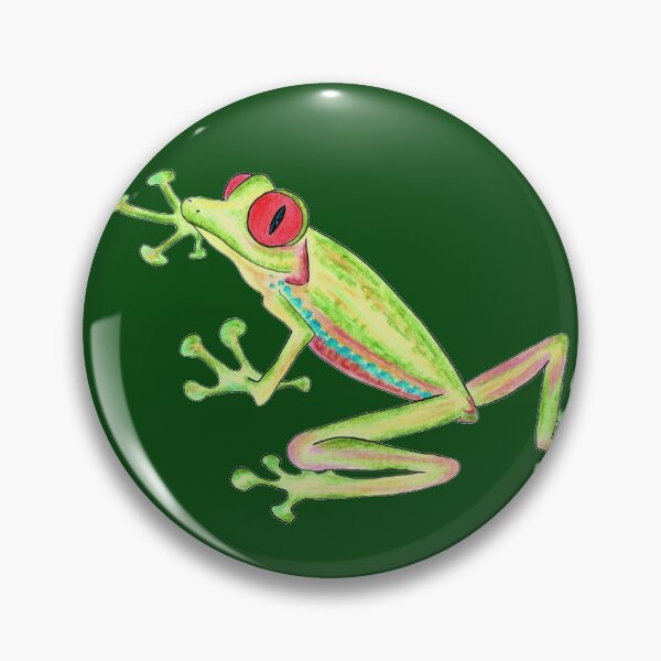 Item preview,  funny colorful green rainbow frog on green background designed and sold by Canvasvendetta.