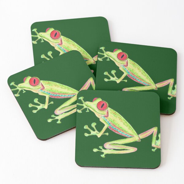 Item preview,  funny colorful green rainbow frog on green background designed and sold by Canvasvendetta.