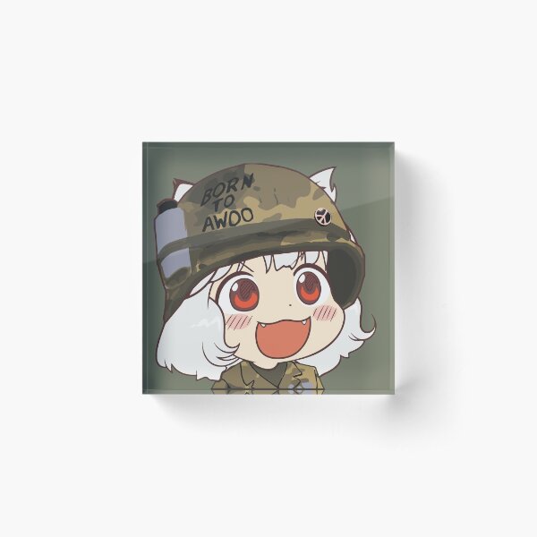 Awoo Anime girl big smile Army Military Born to Awoo with Peace