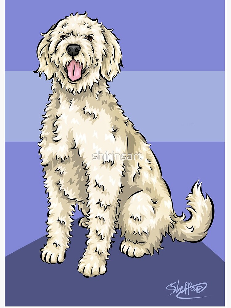 Golden Doodle dog breed must have dog art pet portrait animal fur baby  illustration florals dog gift Art Print by PetFriendly