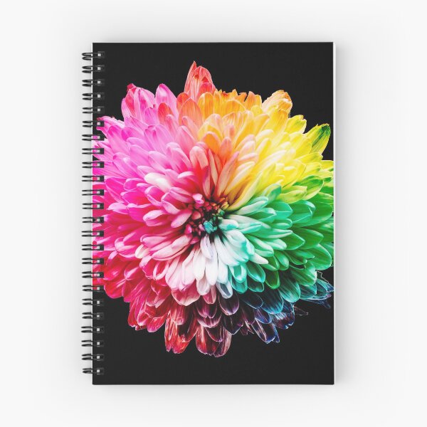 Item preview, multicolor flower | black background designed and sold by Kinisis.