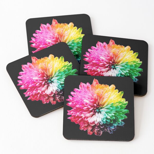 Item preview, multicolor flower | black background designed and sold by Kinisis.