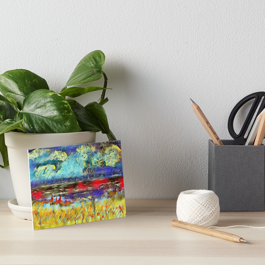 Seascape 1 a lovely original artwork created in acrylic and mixed media with a sprinkling of digital designed by (c) Janet Watson Art xx Art Board Print