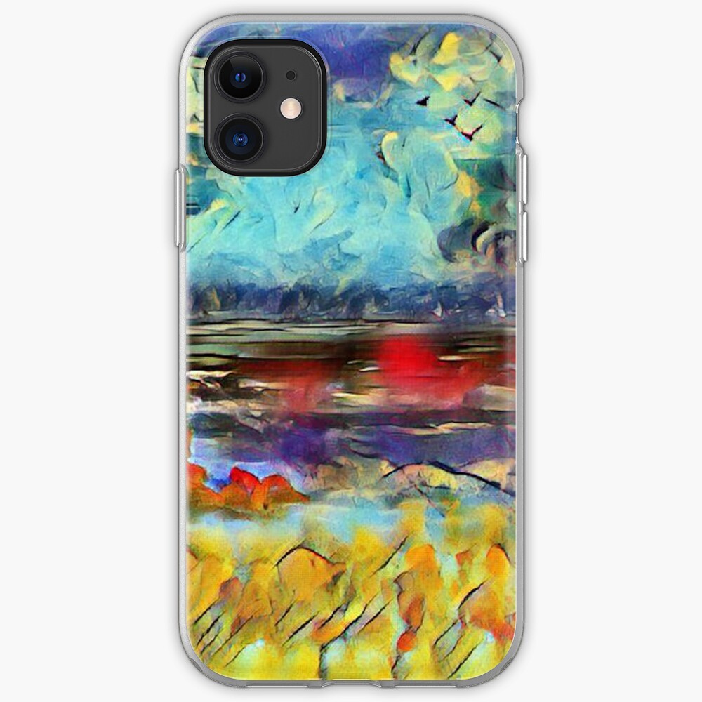 Seascape 1 a lovely original artwork created in acrylic and mixed media with a sprinkling of digital designed by (c) Janet Watson Art xx iPhone Case & Cover