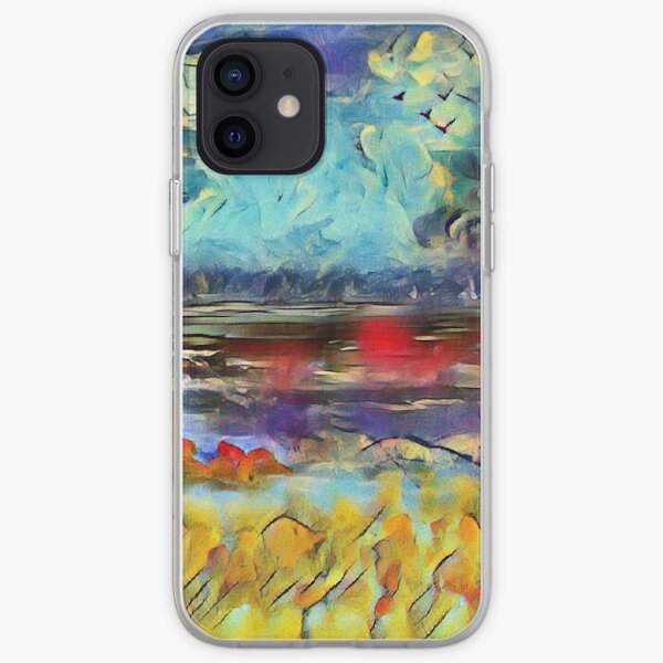 Seascape 1 a lovely original artwork created in acrylic and mixed media with a sprinkling of digital designed by (c) Janet Watson Art xx iPhone Soft Case