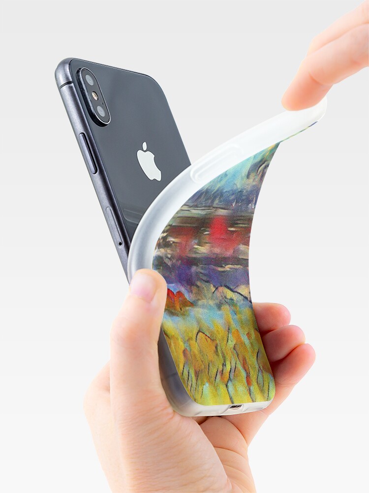Alternate view of Seascape 1 a lovely original artwork created in acrylic and mixed media with a sprinkling of digital designed by (c) Janet Watson Art xx iPhone Case & Cover