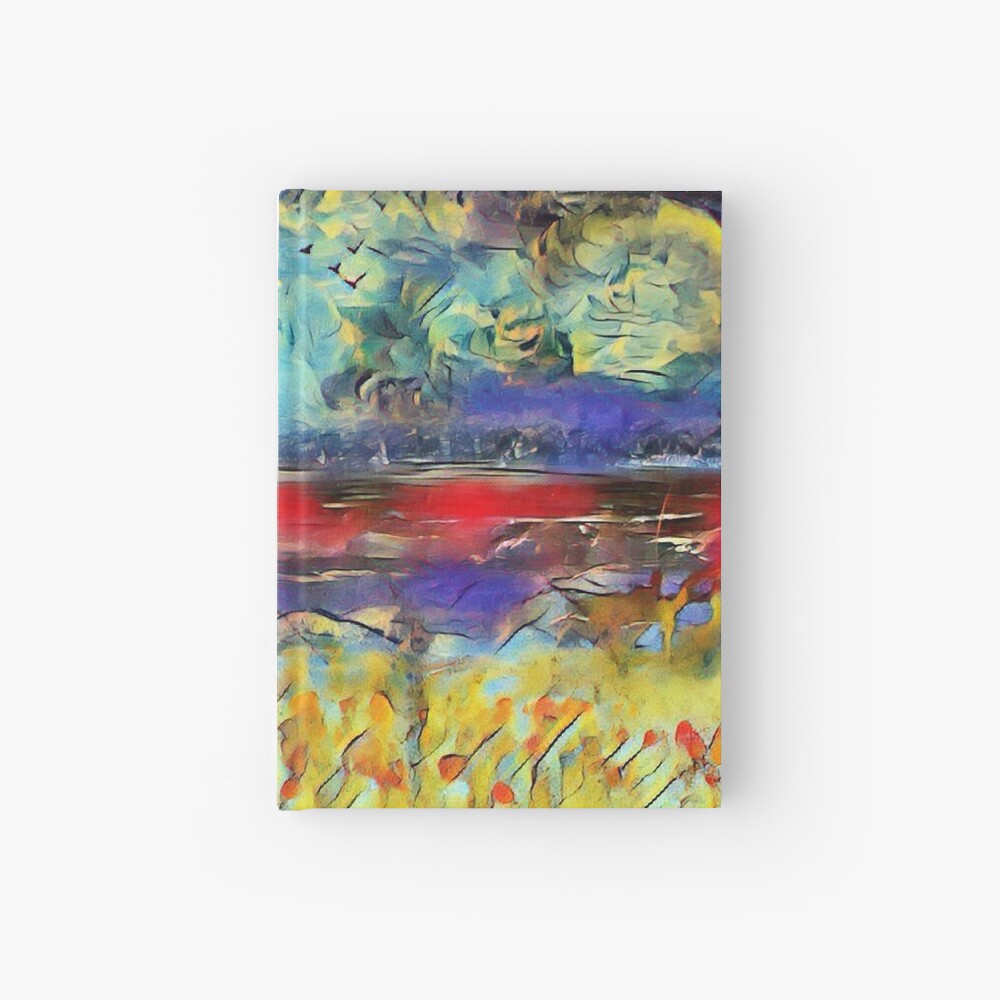 Seascape 1 a lovely original artwork created in acrylic and mixed media with a sprinkling of digital designed by (c) Janet Watson Art xx Hardcover Journal