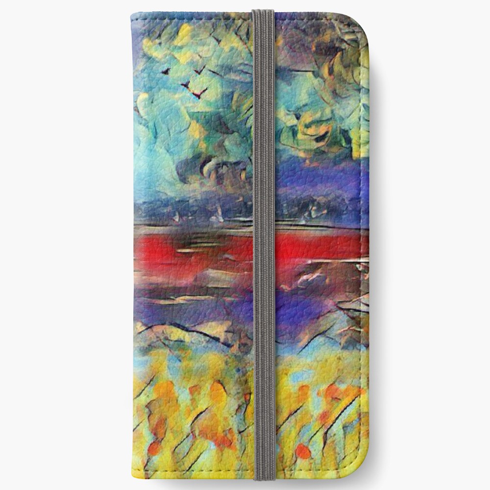 Seascape 1 a lovely original artwork created in acrylic and mixed media with a sprinkling of digital designed by (c) Janet Watson Art xx iPhone Wallet