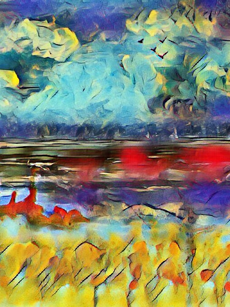 Seascape 1 a lovely original artwork created in acrylic and mixed media with a sprinkling of digital designed by (c) Janet Watson Art xx by JanetWatsonArt
