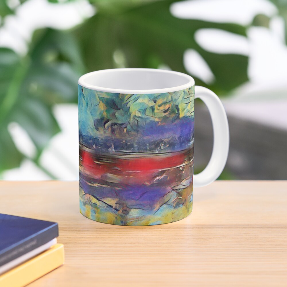 Seascape 1 a lovely original artwork created in acrylic and mixed media with a sprinkling of digital designed by (c) Janet Watson Art xx Mug