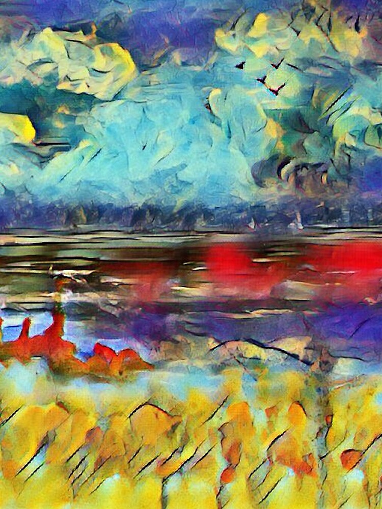 Seascape 1 a lovely original artwork created in acrylic and mixed media with a sprinkling of digital designed by (c) Janet Watson Art xx by JanetWatsonArt