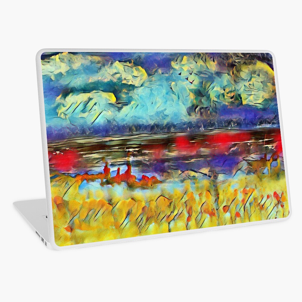 Seascape 1 a lovely original artwork created in acrylic and mixed media with a sprinkling of digital designed by (c) Janet Watson Art xx Laptop Skin