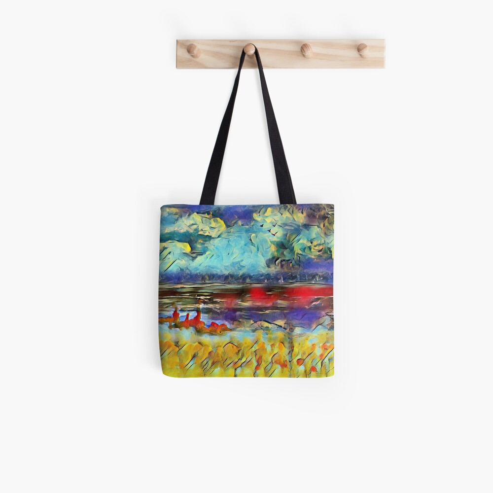 Seascape 1 a lovely original artwork created in acrylic and mixed media with a sprinkling of digital designed by (c) Janet Watson Art xx Tote Bag