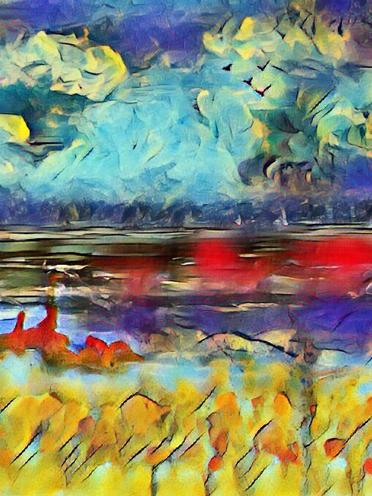 Seascape 1 a lovely original artwork created in acrylic and mixed media with a sprinkling of digital designed by (c) Janet Watson Art xx by JanetWatsonArt