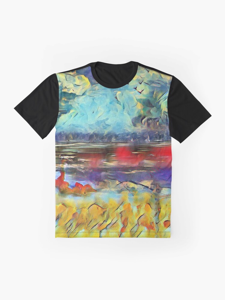 Alternate view of Seascape 1 a lovely original artwork created in acrylic and mixed media with a sprinkling of digital designed by (c) Janet Watson Art xx Graphic T-Shirt