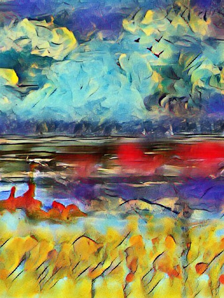 Seascape 1 a lovely original artwork created in acrylic and mixed media with a sprinkling of digital designed by (c) Janet Watson Art xx by JanetWatsonArt