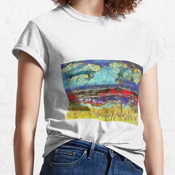 Seascape 1 a lovely original artwork created in acrylic and mixed media with a sprinkling of digital designed by (c) Janet Watson Art xx Classic T-Shirt