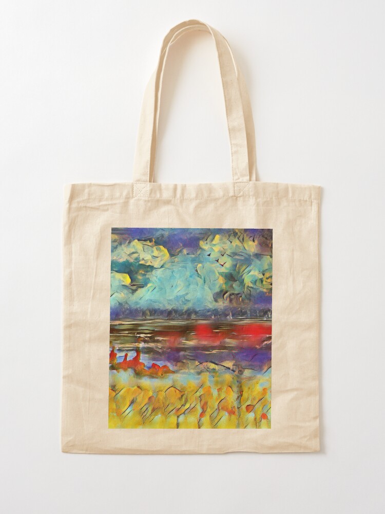 Alternate view of Seascape 1 a lovely original artwork created in acrylic and mixed media with a sprinkling of digital designed by (c) Janet Watson Art xx Tote Bag