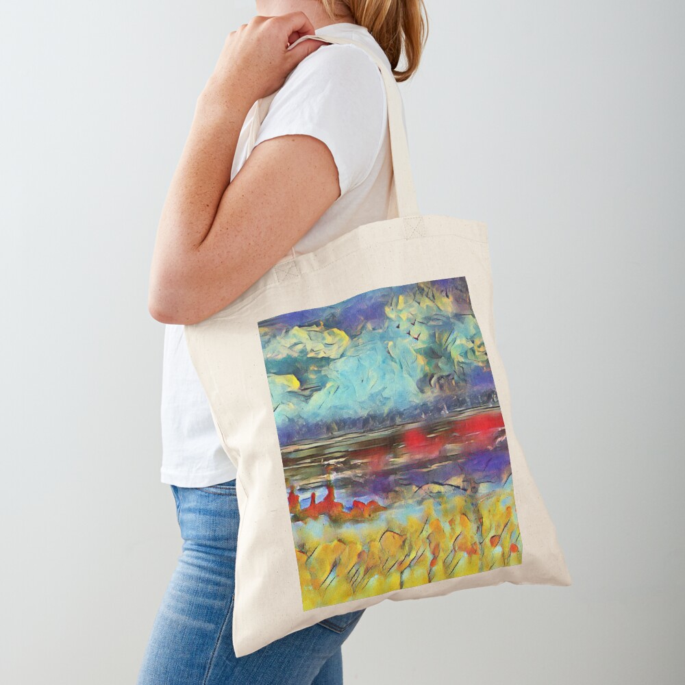 Seascape 1 a lovely original artwork created in acrylic and mixed media with a sprinkling of digital designed by (c) Janet Watson Art xx Tote Bag