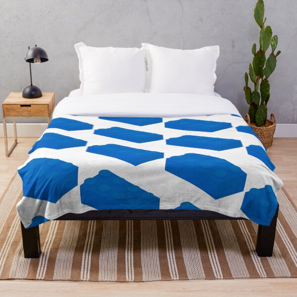 Isometric Blue 2x4 Brick Throw Blanket
