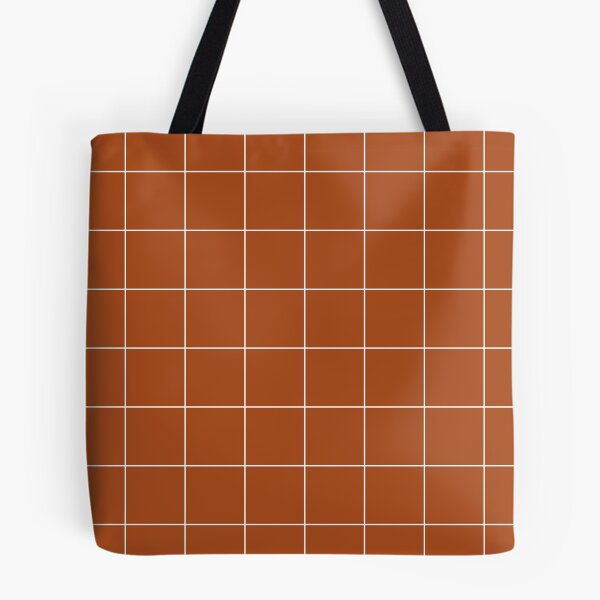 Item preview, Windowpane Check Grid (white/burnt orange) designed and sold by Design Minds Boutique.