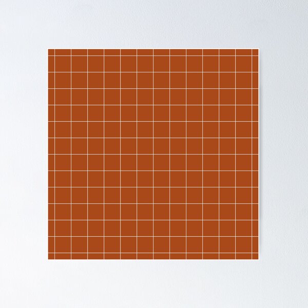 Artikelvorschau, Windowpane Check Grid (weiß / orange gebrannt) entworfen und verkauft von Design Minds Boutique.