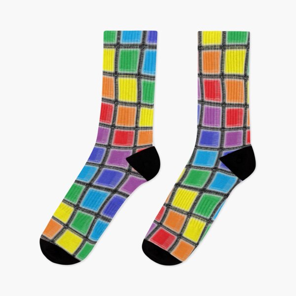 Item preview, Rainbow Scratched Squares  designed and sold by lornakay.