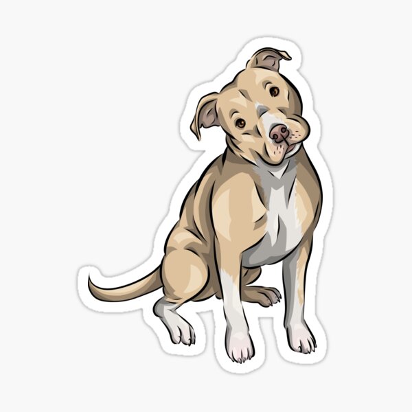 Silly Pit Bull Puppy Sticker by Sad Zebra - Art by Nikiya