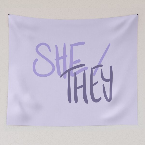 Item preview, SHE/THEY, v5, purples designed and sold by Skyler Orion X.