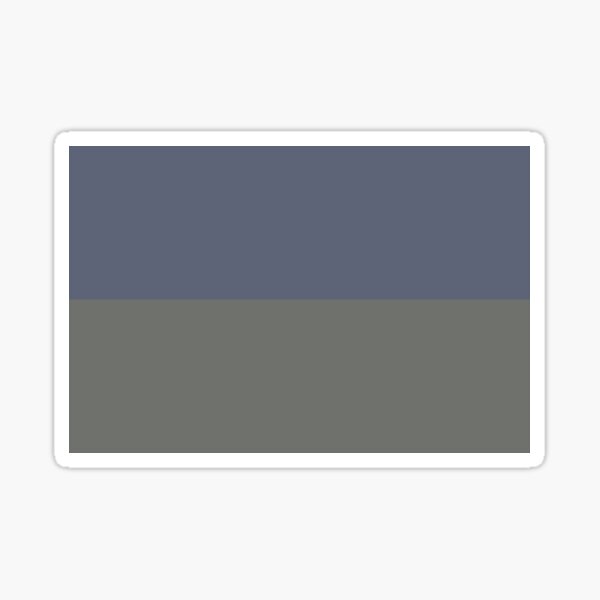 Blue Gray & Dark Pewter Gray Solid Color Horizontal Stripe Minimal Graphic Design Jolie Legacy & Slate Sticker