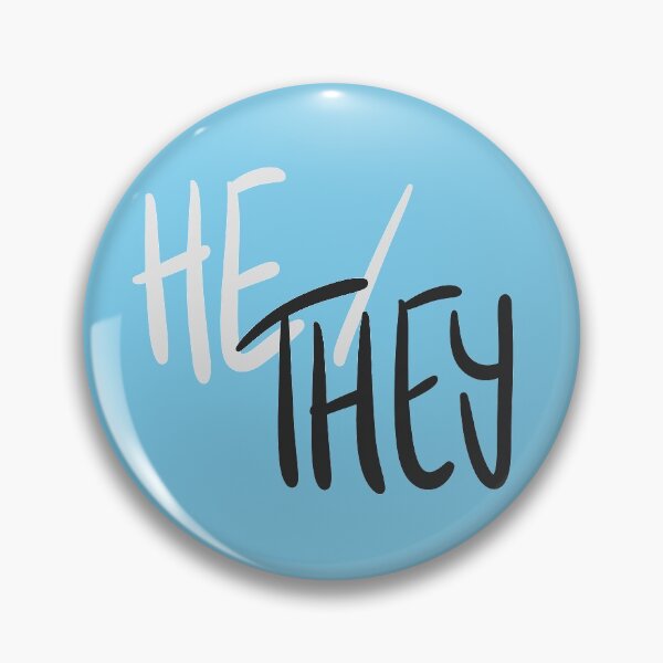 Item preview, HE/THEY, v5, grey/blue designed and sold by Skyler Orion X.