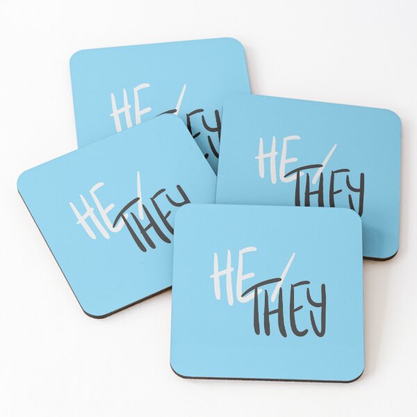 Item preview, HE/THEY, v5, grey/blue designed and sold by Skyler Orion X.
