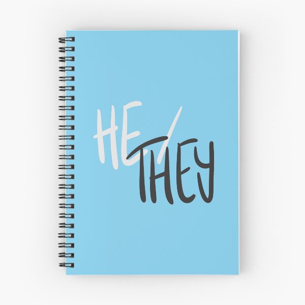 Item preview, HE/THEY, v5, grey/blue designed and sold by Skyler Orion X.
