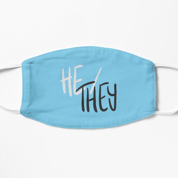 HE/THEY, v5, grey/blue Flat Mask
