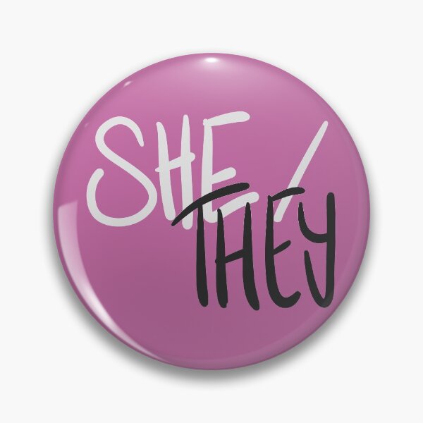 Item preview, SHE/THEY, v5, grey/magenta designed and sold by Skyler Orion X.