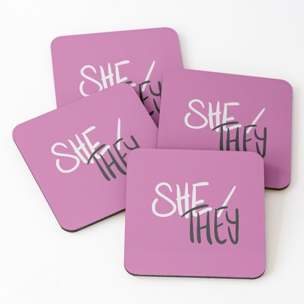 Item preview, SHE/THEY, v5, grey/magenta designed and sold by Skyler Orion X.