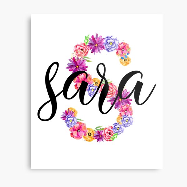 Nombre Sara + Letra S Lámina metálica