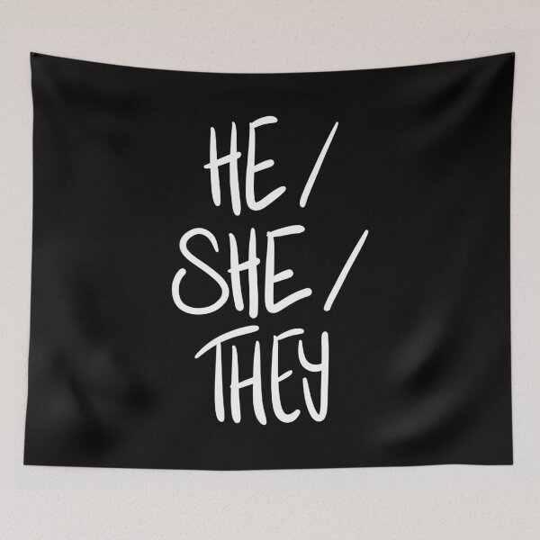 Item preview, HE/SHE/THEY, v5, black/white designed and sold by Skyler Orion X.