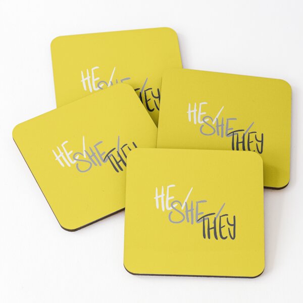Item preview, HE/SHE/THEY, v5, grey/yellow designed and sold by Skyler Orion X.