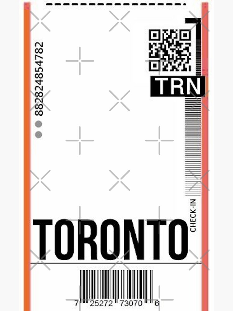 "Toronto Plane Ticket/Boarding Pass Template" Photographic Print for