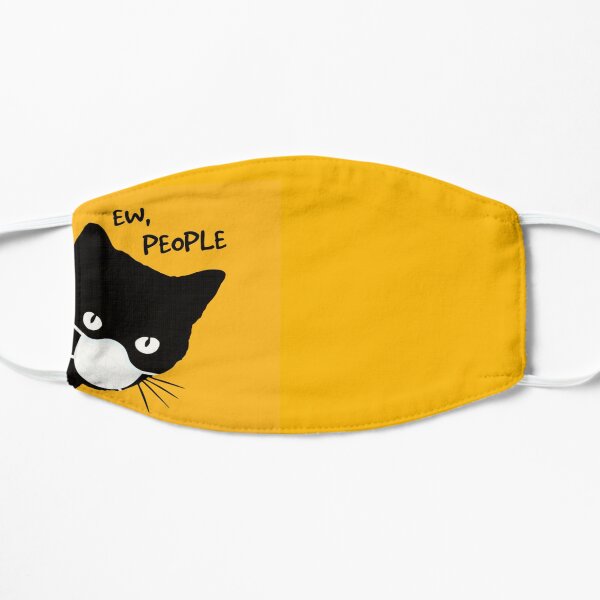 Black Cat Ew People 2020 Quarantined Funny Shirt Flat Mask