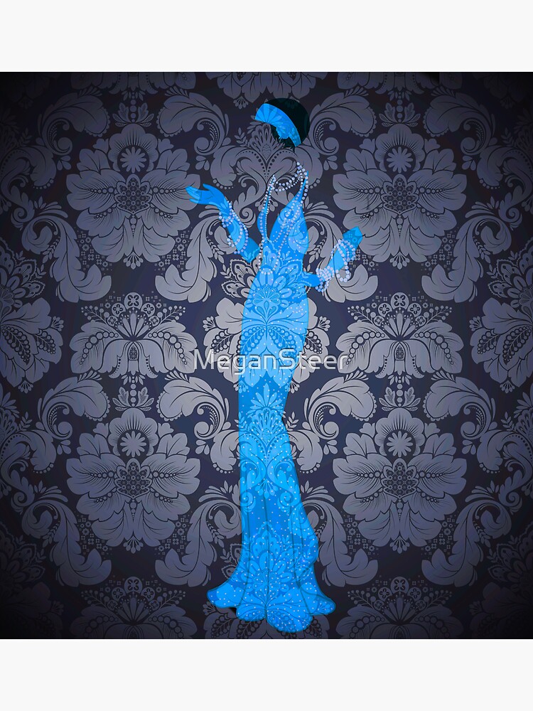 Thumbnail 3 of 3, Sticker, The Blue Ghost Downstairs designed and sold by MeganSteer.