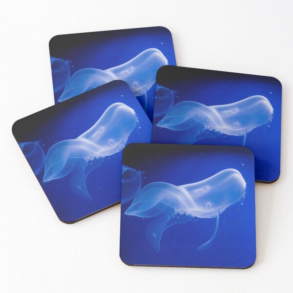 Item preview, Translucent jellyfish in deep blue water designed and sold by lena-maximova.
