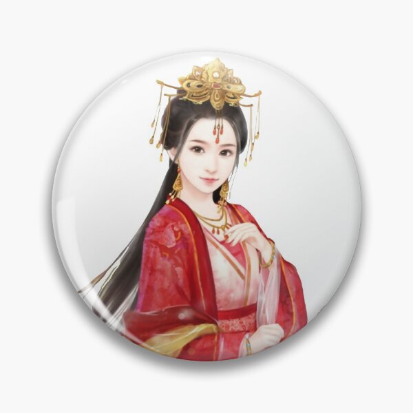 Item preview, China art print - portrait of young chinese lady graceful woman in red designed and sold by Kallandra.