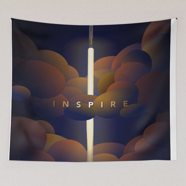 Item preview, SpaceX NASA Crew Dragon Launch Print - Inspire: A Digital Illustration designed and sold by Rocket Shop Creative.