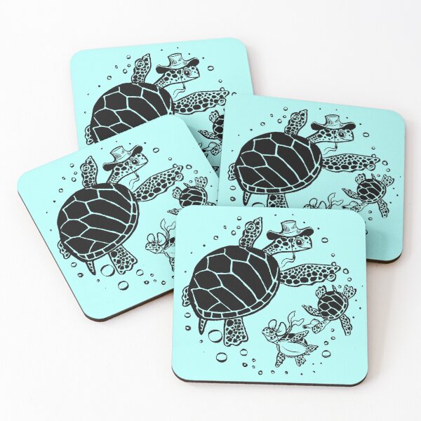 Item preview, Turtle Circle, Cute Swimming Turtle Family Design designed and sold by joykolitsky.